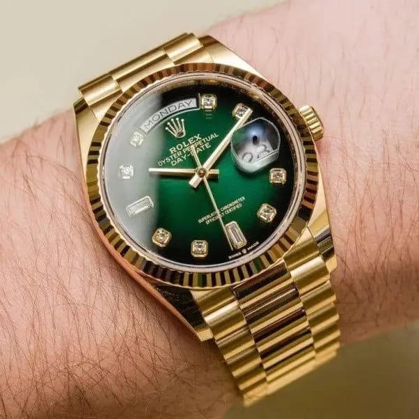 Day Date Gold Green Luxury Watch