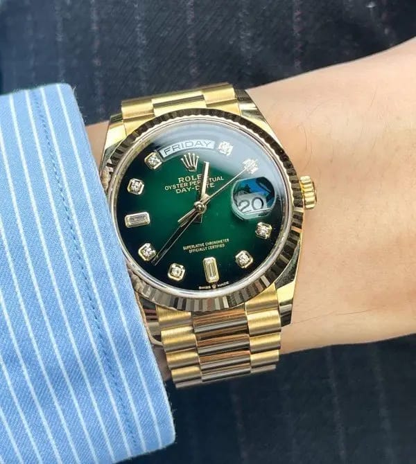 Day Date Gold Green Luxury Watch