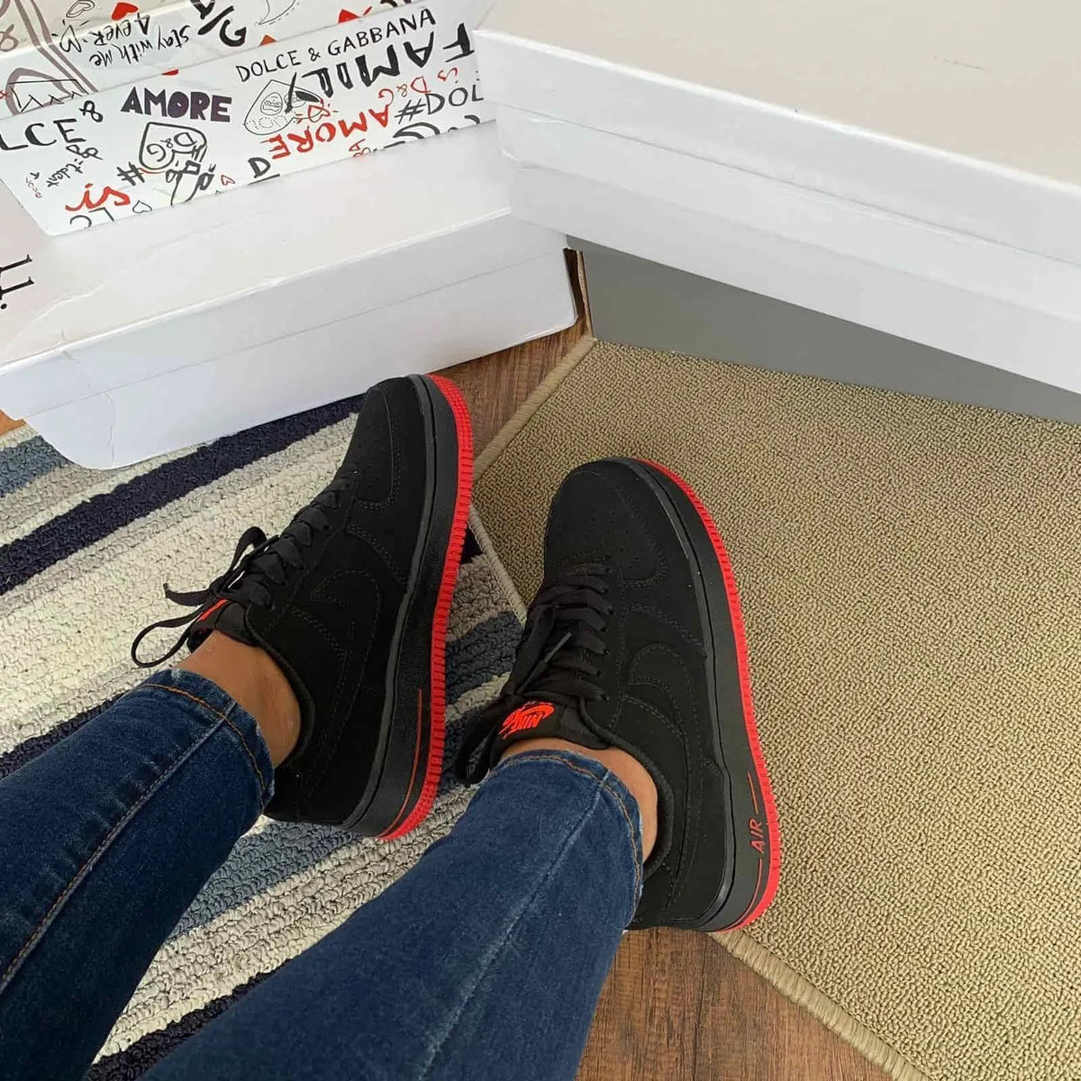 nik_ee airforce 1 Black red