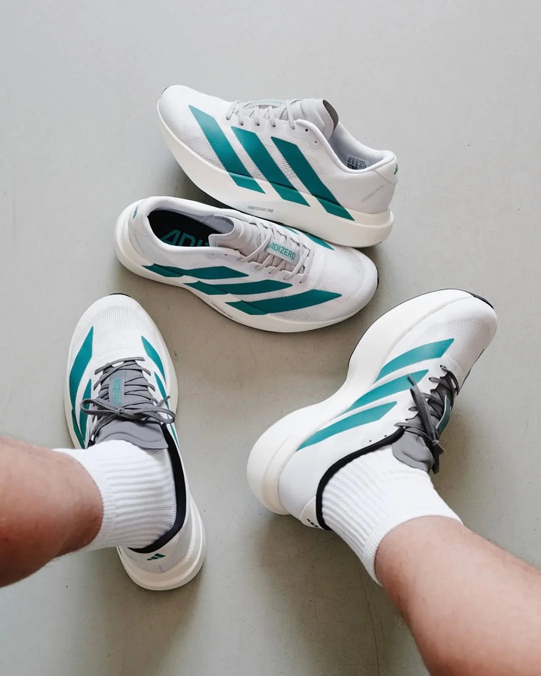 Adi_das Adizero EVO SL White Pure Teal