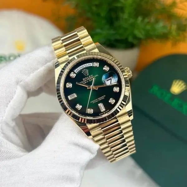 Day Date Gold Green Luxury Watch