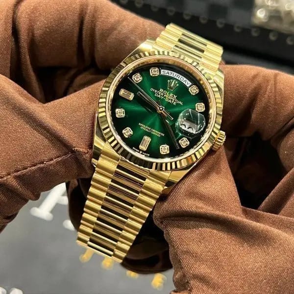 Day Date Gold Green Luxury Watch